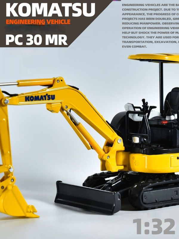 Komatsu PC30MR Мини-экскаватор 1/32 Масштабная литая металлическая модель коллекционная игрушка