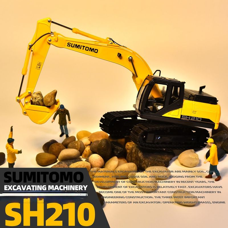 1:50 Масштабная сплавная литая модель SH210-6 экскаватор коллекционная миниатюрная игрушка для экспозиции