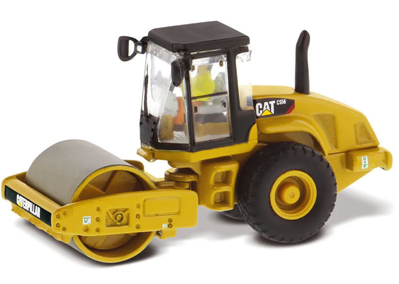 Сплавленный CAT CS56 гладкий барабанный вибрационный ролик 1:87 Масштаб конструкции Реплика модели