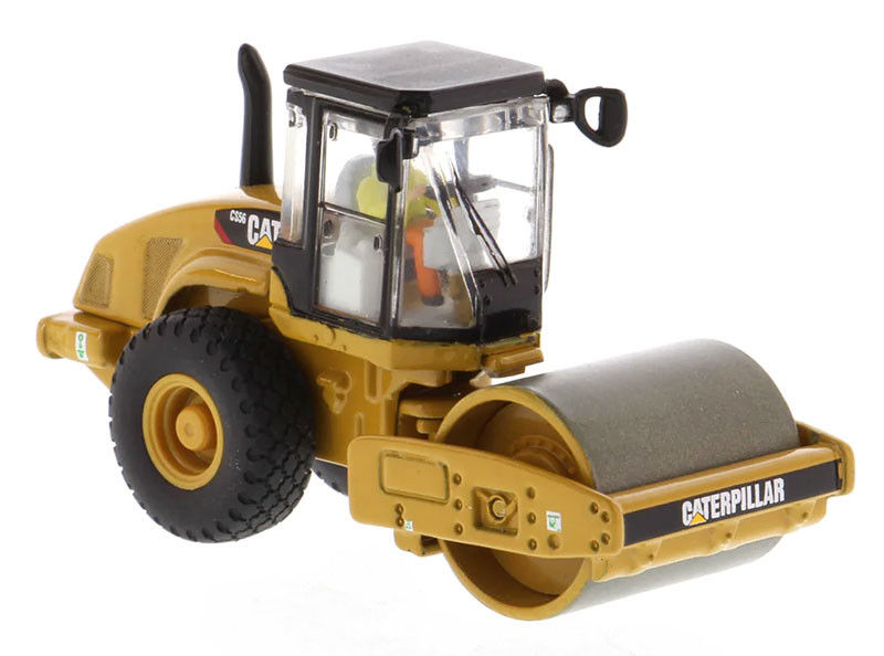 Сплавленный CAT CS56 гладкий барабанный вибрационный ролик 1:87 Масштаб конструкции Реплика модели