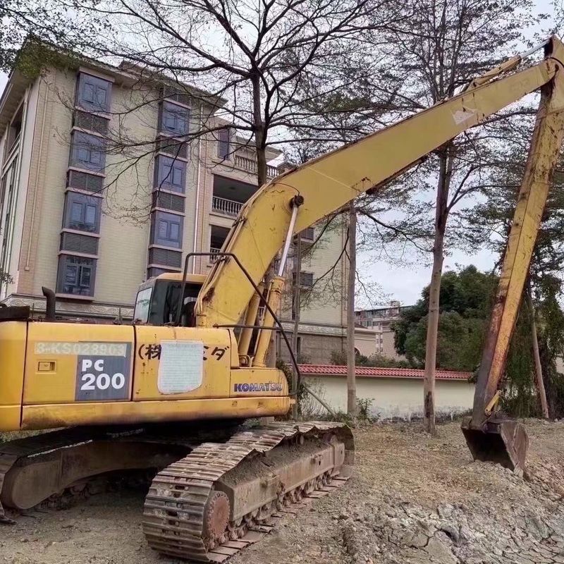 Мощный эксплуатируемый экскаватор Komatsu PC200-7 с 18 м длинной рукой для тяжелого строительства