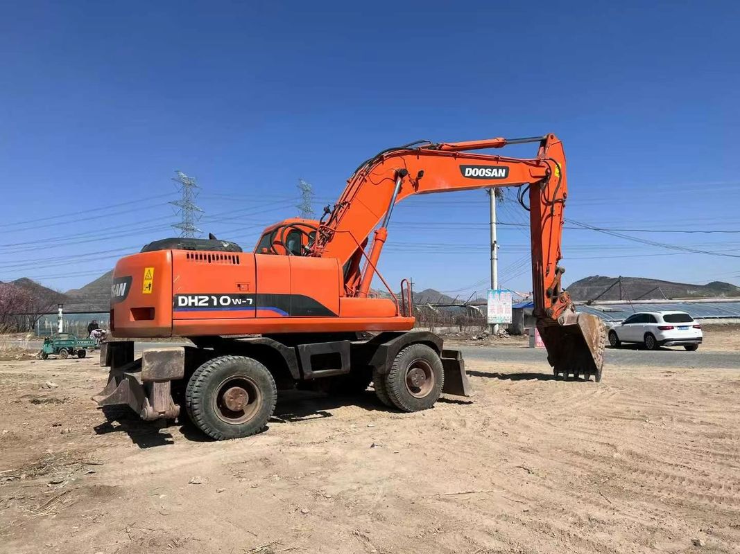 Использованный колесный экскаватор Doosan DH210 с гидравлическим приводом, высокое качество, подержанная строительная машина