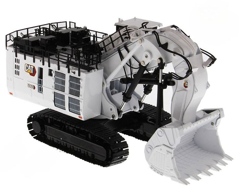 DM85653 Limited White Mining Excavator Diecast Engineering Vehicle CCM Model 1/87 Scale