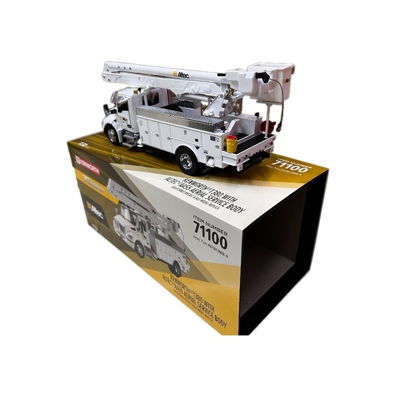 DM 1/32 Kenworth T380 Воздушная рабочая платформа Грузовик Сплав строительного транспортного средства модели 71100