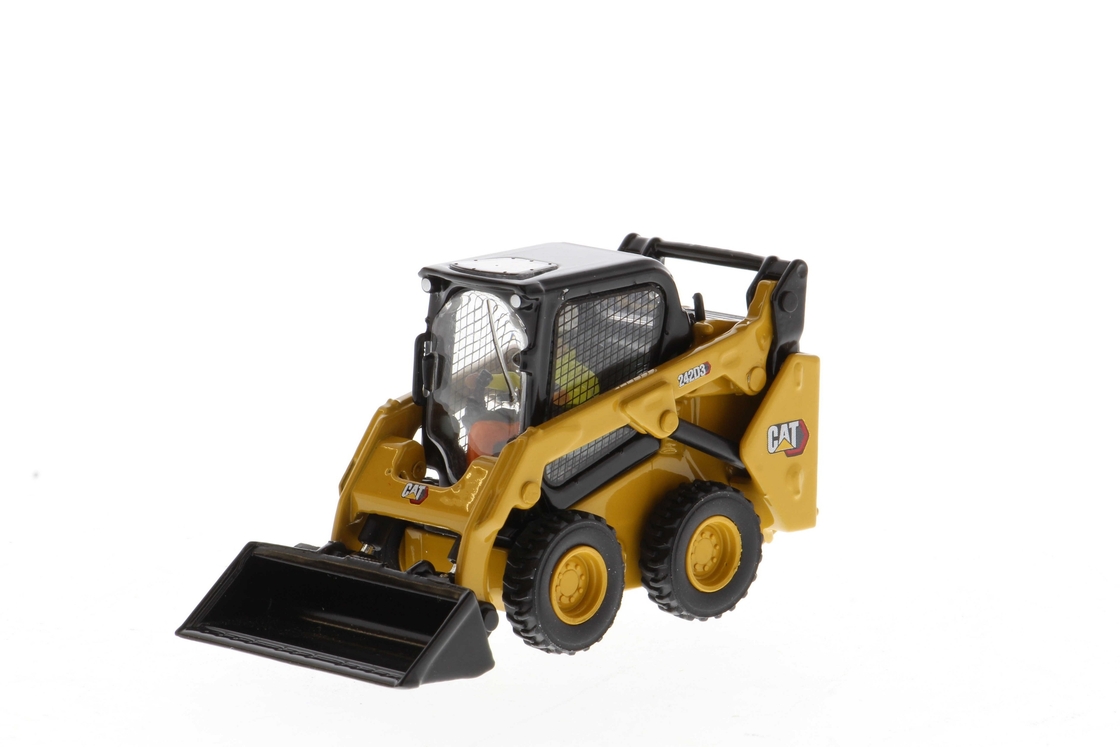 DM 1:50 CAT 242D3 Компактный колесный погрузчик, литая модель из сплава 85676, коллекционная игрушка