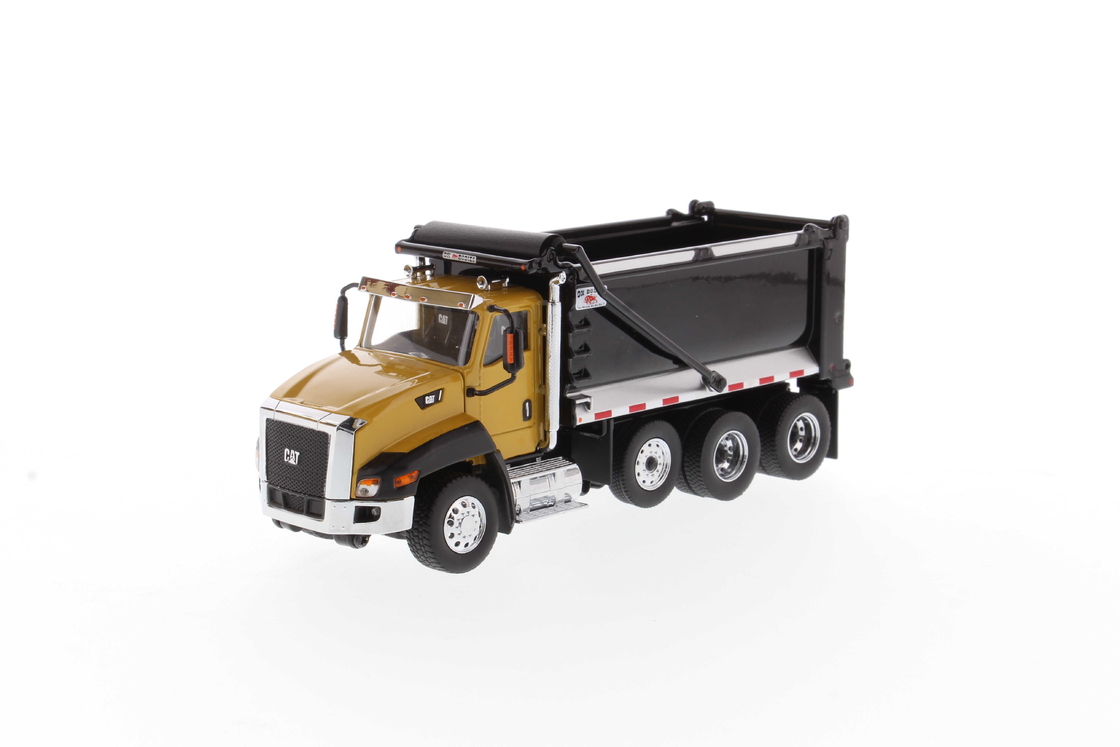 DM 1:50 Cat CT660 Day Cab Автоматизированный мусоровоз Желтая сплавная модель 85668