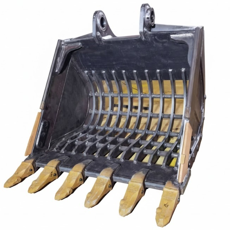 Настраиваемая тяжелогрузная экскаваторная ведра с высокопрочной сталью Q355 для скрининга и сортировки пород