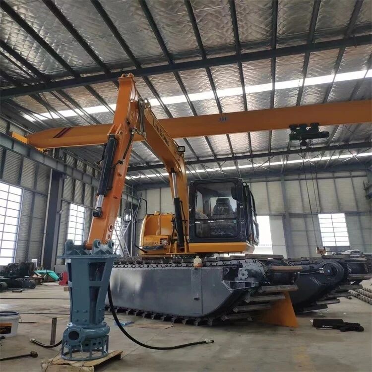 Специализированный экскаватор Понтон Амфибийная подвеска Плавучий бак для влажной земли Поставщик оборудования для работы с водой